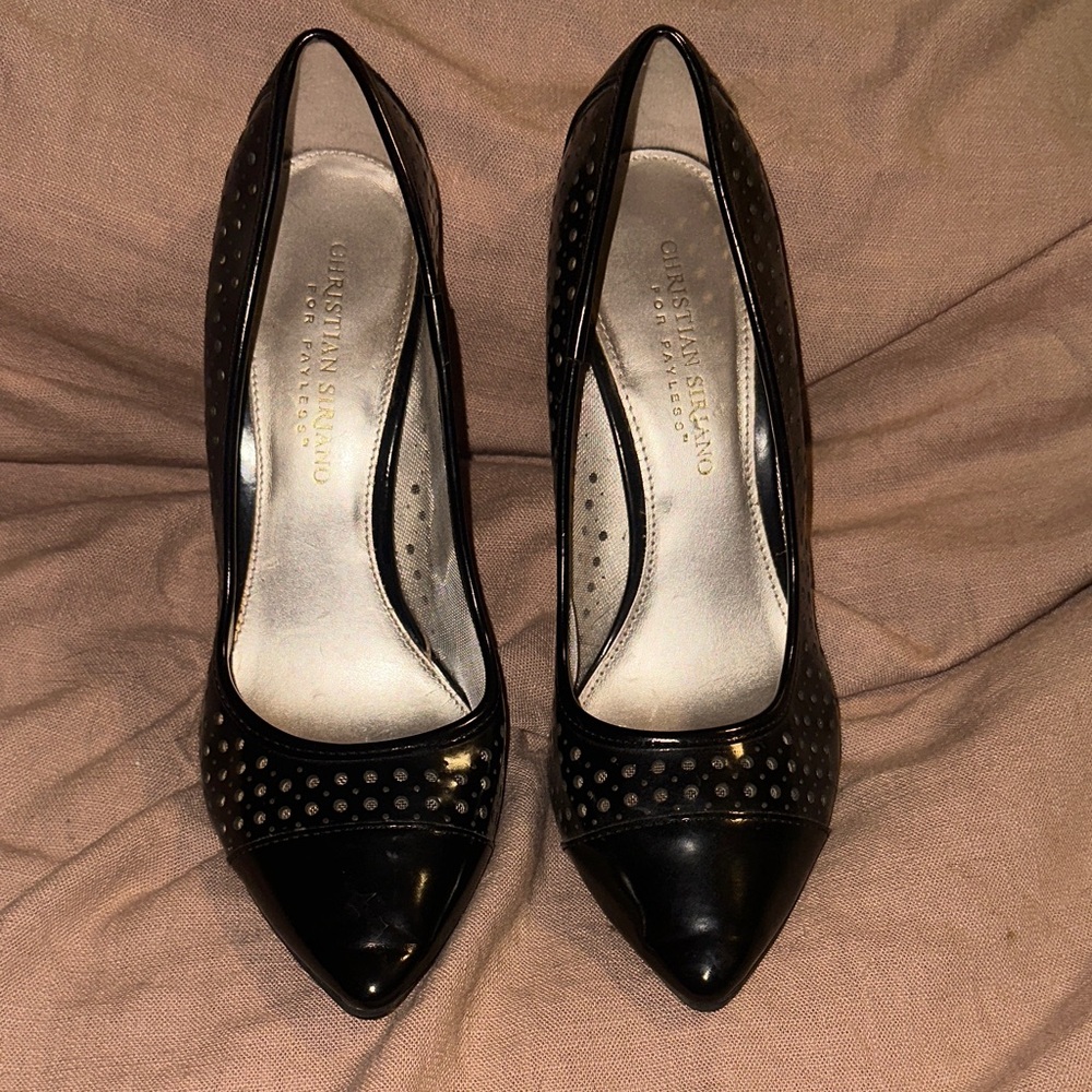 Christian Siriano Black Studded Heels